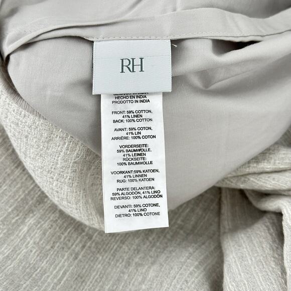 Restoration Hardware Striated Cotton Linen Duvet Cover King Size Mist Gray - Picture 6 of 7